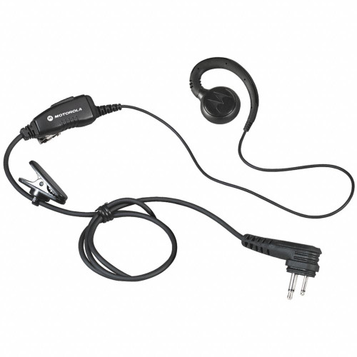 MOTOROLA Ear Loop Earpiece,Black,Two Pin,C-Style HKL4604B