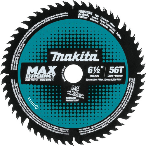 6-1/2" 56T Carbide-Tipped Cordless Plunge Saw Blade