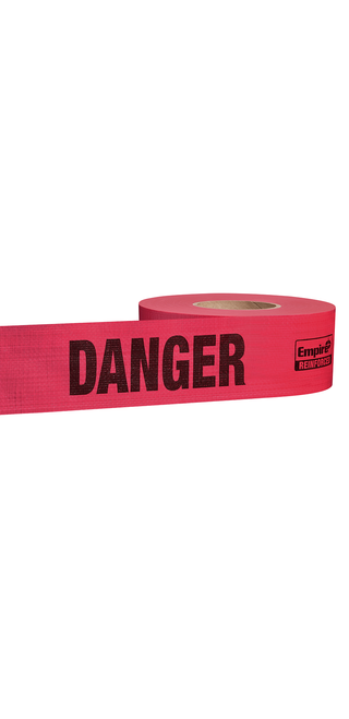 Milwaukee 76-0604 500 ft. Reinforced Red Barricade Tape - Danger/Peligro