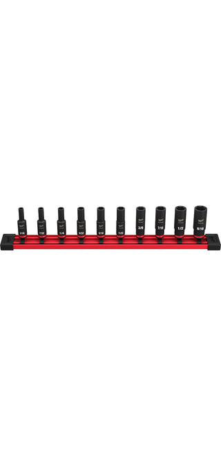 Milwaukee 49-66-7001 10PC SHOCKWAVE Impact Duty SAE Deep 6 Point Socket Set Milwaukee 49-66-7001 10PC SHOCKWAVE Impact Duty SAE Deep 6 Point Socket Set