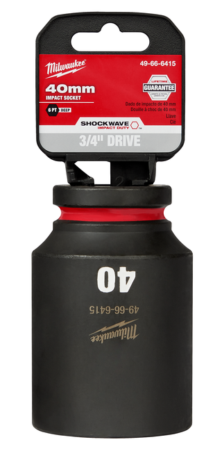 Milwaukee 49-66-6415 SHOCKWAVE Impact Duty 3/4" Drive 40MM Deep 6 Point Socket