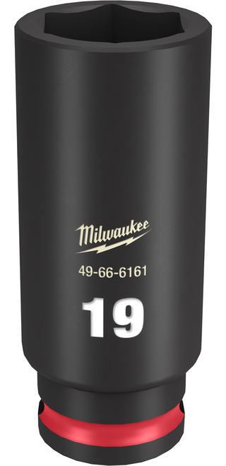 Milwaukee SHOCKWAVE Impact Duty  3/8"Drive 19MM Deep 6 Point Socket - 49-66-6161