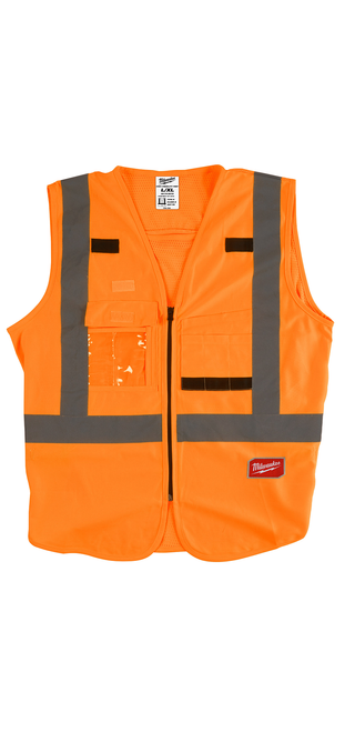 Milwaukee 48-73-5072 Class 2 High Visibility Orange Safety Vest - L/XL (CSA)