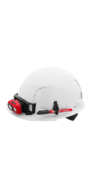 Milwaukee 48-73-1200 White Front Brim Vented Hard Hat w/4pt Ratcheting Suspension - Type 1, Class C