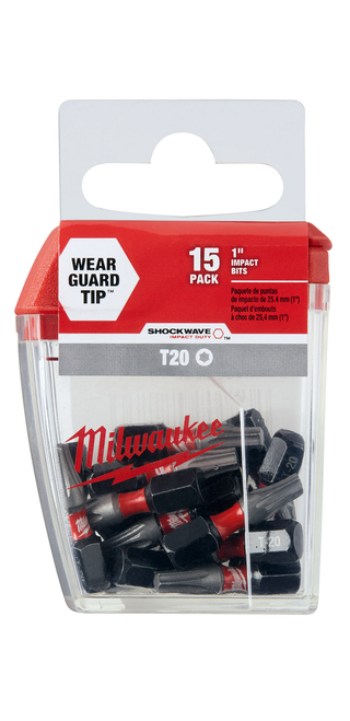 Milwaukee Shockwave 1" Impact Torx T20 Power Bits (15 pack) - 48-32-5011