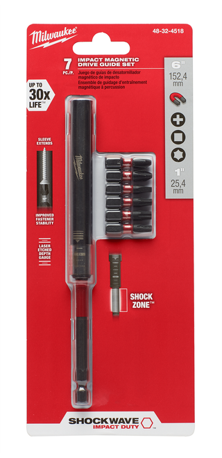Milwaukee 48-32-4518 SHOCKWAVE 7-Piece Impact Magnetic Drive Guide Set Milwaukee 48-32-4518 SHOCKWAVE 7-Piece Impact Magnetic Drive Guide Set