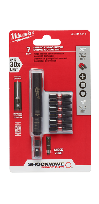 Milwaukee 48-32-4515 SHOCKWAVE 7-Piece Impact Magnetic Drive Guide Set Milwaukee 48-32-4515 SHOCKWAVE 7-Piece Impact Magnetic Drive Guide Set