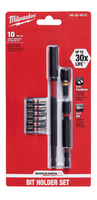 Milwaukee 48-32-4513 SHOCKWAVE 10-Piece Impact Driver Guide Bit Set