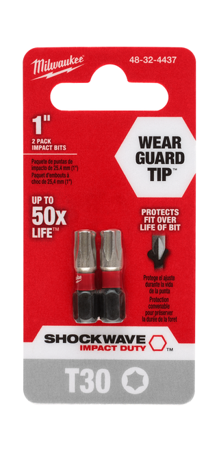 Milwaukee 48-32-4437 SHOCKWAVE 1" T30 Impact Bit 2PK