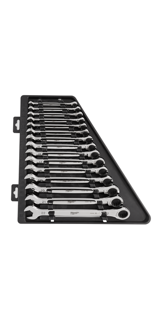 Milwaukee 48-22-9516 15pc Ratcheting Combination Wrench Set - Metric