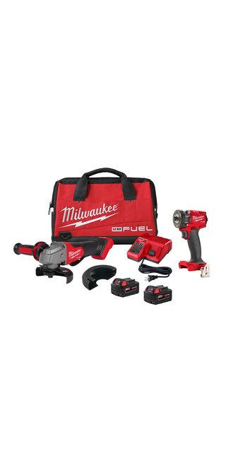 Milwaukee M18 FUEL Compact Impact Wrench and Grinder 2-Tool Combo Kit - 2991-22