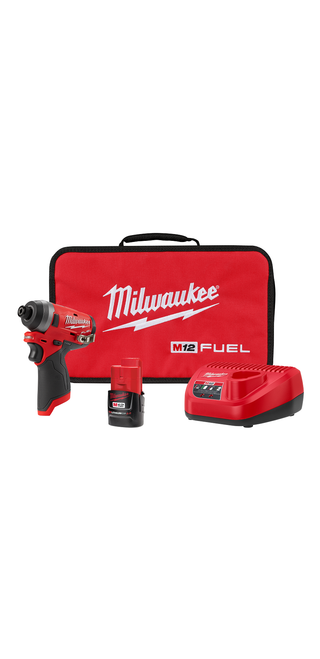Milwaukee M12 FUEL 1/4" Hex Impact Driver Kit - 2553-21