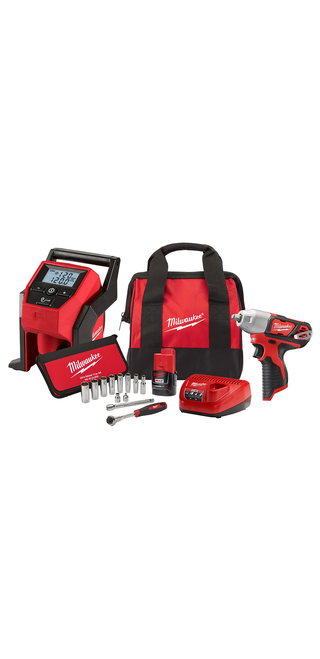 Milwaukee M12 Impact Wrench Kit W/Inflator - 2463-21RS