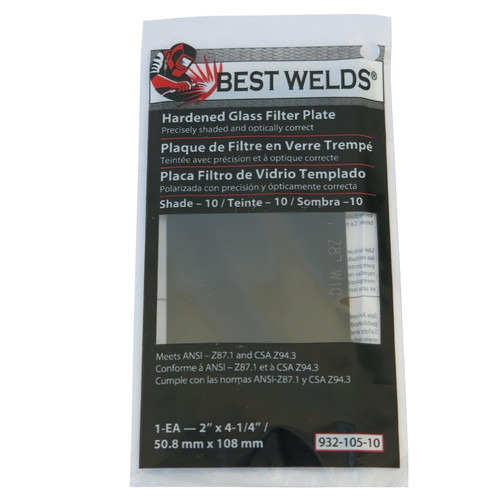 BEST WELDS BW-2X4-1/4 #14 GLASS  FILTER PLATE 901-932-105-12