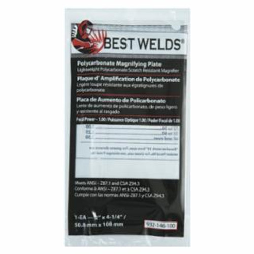 BEST WELDS BW-2X4-1/4 POLYCARB  MAGLENS 1.50 DIOPTER 901-932-146-100