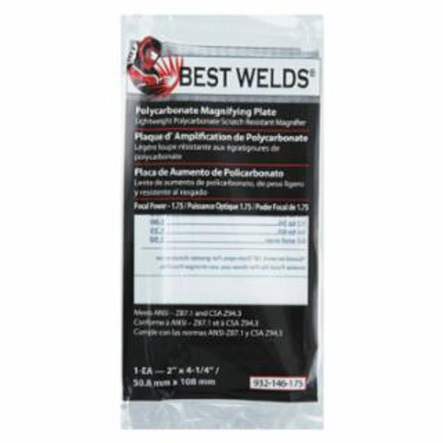 BEST WELDS BW-2X4-1/4 POLYCARB  MAGLENS 2.25 DIOPTER 901-932-146-175