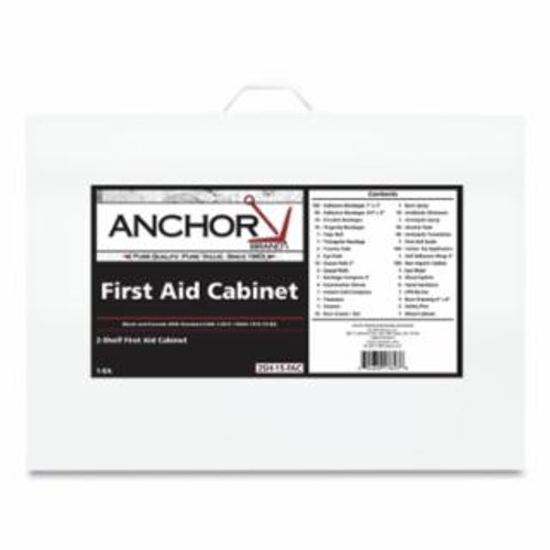ANCHOR BRAND 2-SHELF 2015 FIRST AID CABINET - FULL