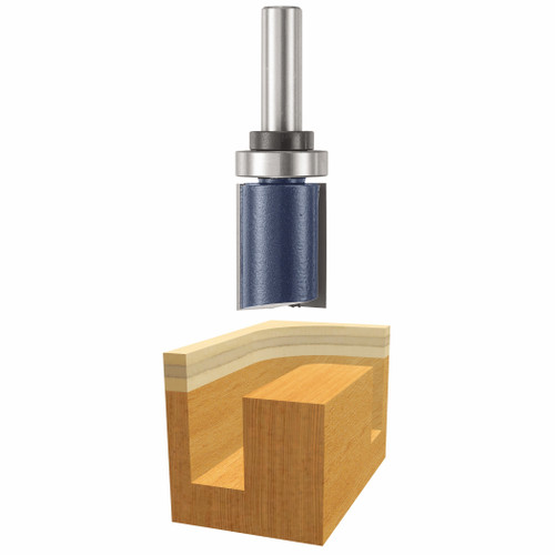 Bosch 85671M 1-1/8 In. x 1-1/2 In. Carbide Tipped 2-Flute Top Bearing Straight Trim Bit