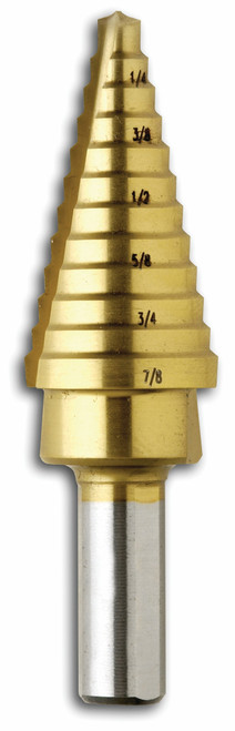 Bosch SDT2 3/16 In. to 7/8 In. Titanium Nitride Coated Step Drill Bit