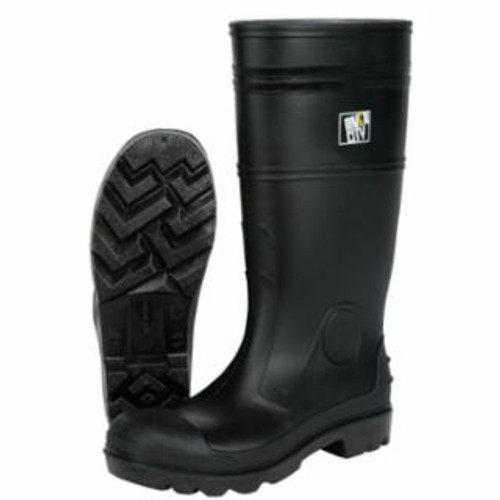 MCR SAFETY 16" PVC ECON BOOT MENS STEEL TOE BLK 12