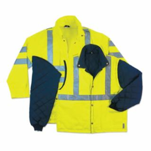 ERGODYNE MODEL 8385 4 IN 1 HI VISJACKET LIME SIZE LARGE