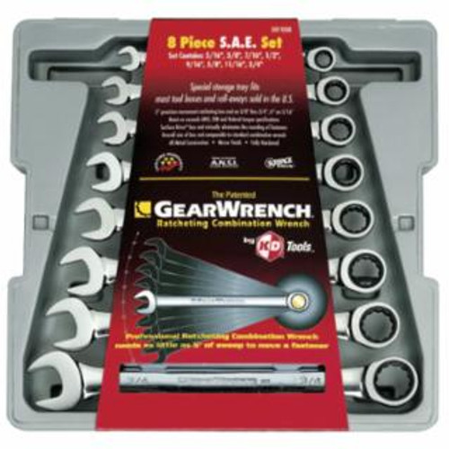 GEARWRENCH 8PC FRACTIONAL RATCHETING WRENCH SET