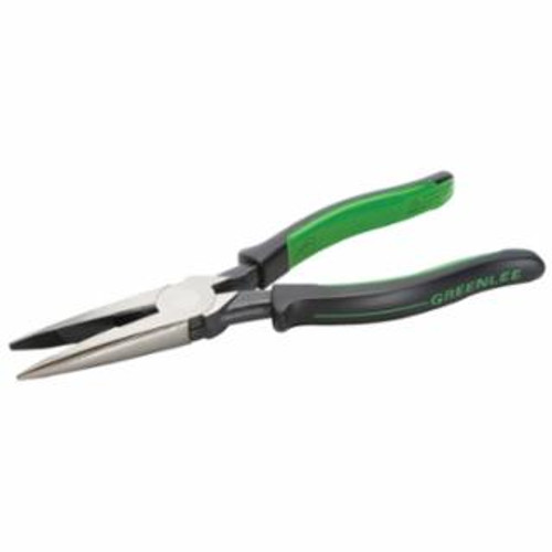 GREENLEE 8" LONG NOSE SIDE CUTPLIERS W/MOLDED GRIP