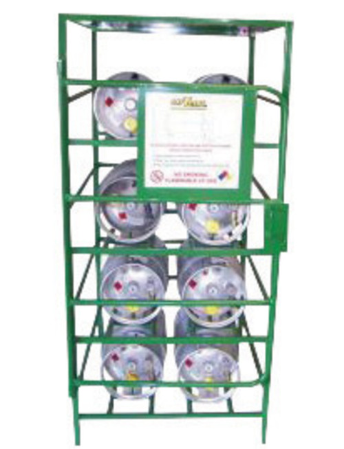 SAF-T-CART LOCKABLE PROPANE RACK  HOLDS EIGHT 33# CYLINDERS