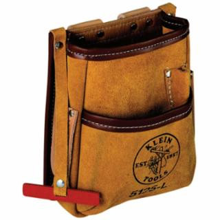 Klein Tools 5125L Pocket Tool Pouch with Tape Thong, Leather