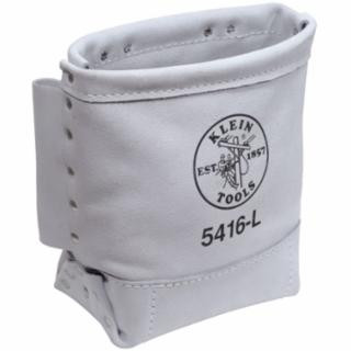 Klein Tools 5416L Tool Bag, Bull-Pin and Bolt Bag, Tunnel Loop, Leather, 5 x 10 x 9-Inch