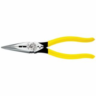 Klein Tools D203-8NCR Pliers, Needle Nose Side Cutters with Stripping and Crimping, 8-Inch