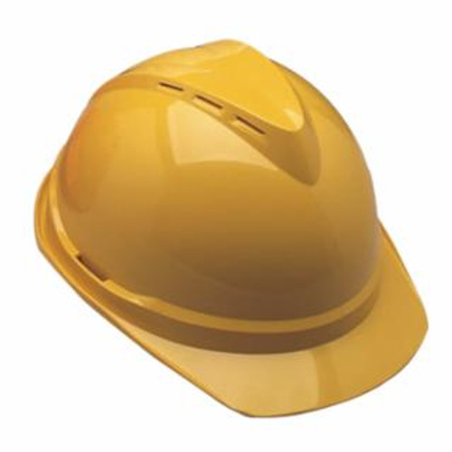 MSA V-GARD VENTED YELLOW HARD CAP 4 POINT SUSP.