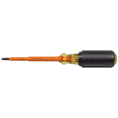 Klein Tools 6334INS Insulated Screwdriver, #1 Phillips, 4-Inch Round Shank