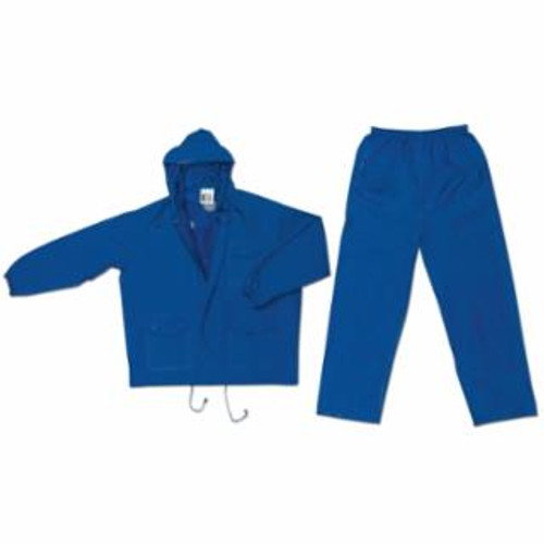 MCR SAFETY CHALLENGER- .18MM- PVC/NYLON- SUIT- 2 PC- BLUE