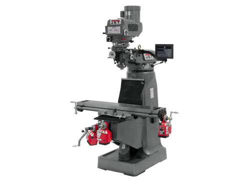 JET JT9-690093 JTM-4VS Mill With 3-Axis Newall NMS800 DRO (Knee) With X, Y and Z-Axis Powerfeeds