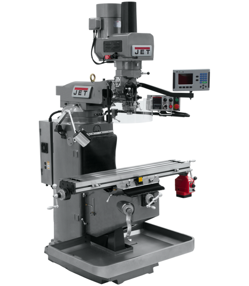 JET JT9-690531 JTM-949EVS Mill With 3-Axis Acu-Rite 203 DRO (Quill) With X-Axis Powerfeed and Air Powered Draw Bar