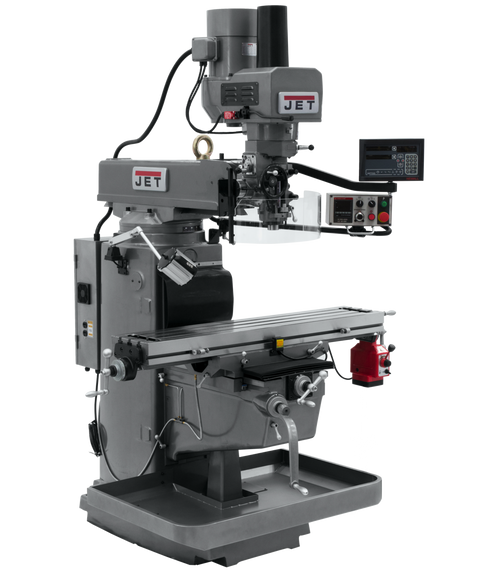 JET JT9-690645 Jtm-1050Evs2/230 Mill With 3-Axis Newall Nms800 Dro (Quill) With X-Axis Powerfeed And Air Powered Dra