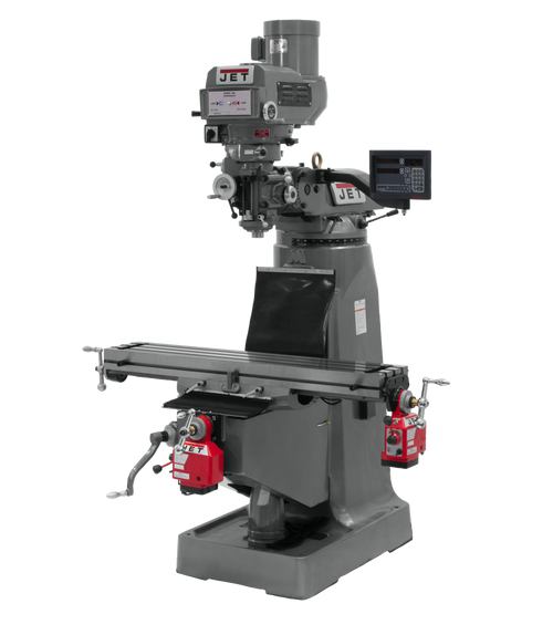 JET JT9-691203 JTM-4VS Mill With 3-Axis Newall NMS800 DRO (Quill) With X and Y-Axis Powerfeeds