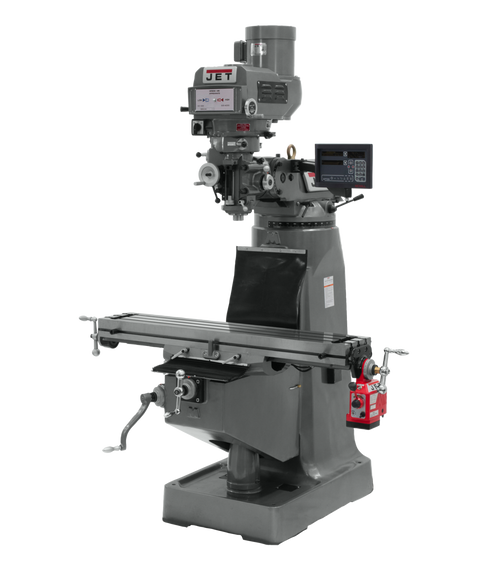 JET JT9-692068 JTM-4VS-1 Mill With 3-Axis ACU-RITE 203 DRO (Quill) With X-Axis Powerfeed