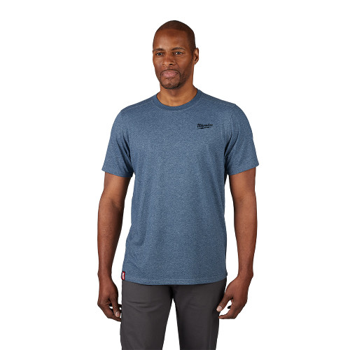 Milwaukee 603BL-2X FREEFLEX Hybrid Work Tee - Short Sleeve - Blue 2X
