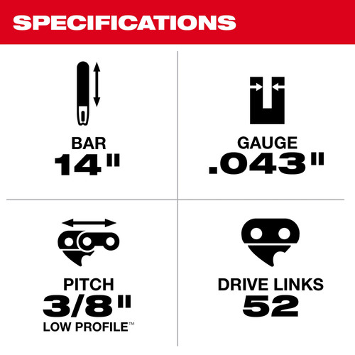 Milwaukee 49-16-2756 14" Chainsaw Guide Bar