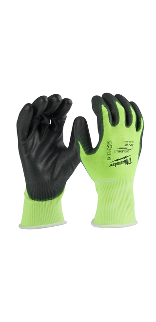 Milwaukee 48-73-8913B High Visibility Cut Level 1 Polyurethane Dipped Gloves (Pack of 12)
