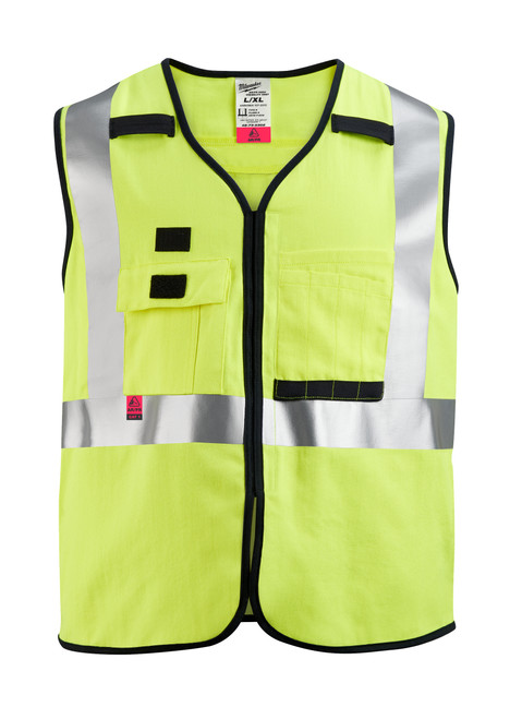 Milwaukee 48-73-5302 AR/FR Cat. 1 Class 2 High Visibility Yellow Safety Vest - L/XL
