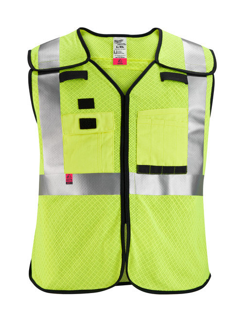 Milwaukee 48-73-5212 AR/FR Cat. 1 Class 2 Breakaway High Visibility Yellow Mesh Safety Vest - L/XL (ANSI/CSA) Milwaukee 48-73-5212 AR/FR Cat. 1 Class 2 Breakaway High Visibility Yellow Mesh Safety Vest - L/XL (ANSI/CSA)