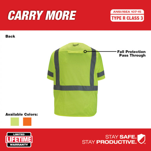 Milwaukee 48-73-5142 Class 3 High Visibility Yellow Safety Vest - L/XL