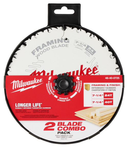 Milwaukee 48-40-0725 7-1/4" 24T & 40T Circular Saw Blade 2PK