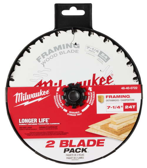 Milwaukee 48-40-0722 7-1/4" 24T Framing Circular Saw Blade 2PK