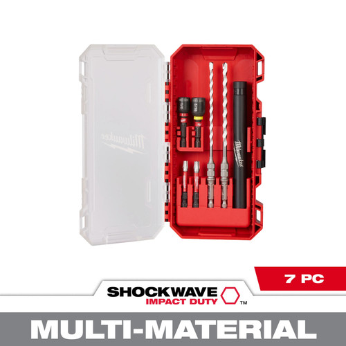 Milwaukee 48-20-8877 SHOCKWAVE Impact Duty Carbide Multi-Material Drill Bit Concrete Screw Install Set - 7PC