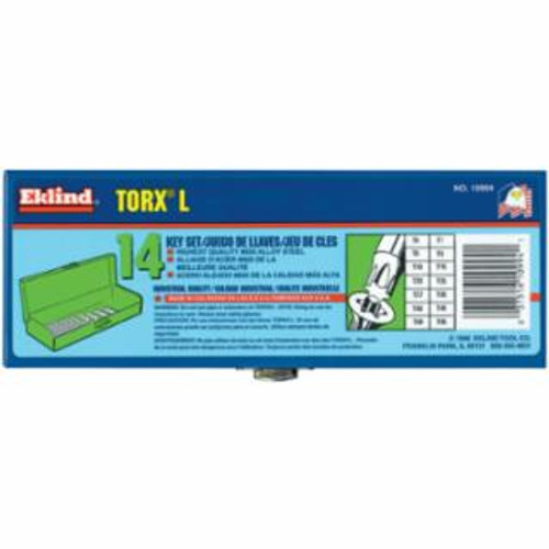 EKLIND TOOL 14-PC. TORX LONG HEX KEYSET T6-T55 W/GR