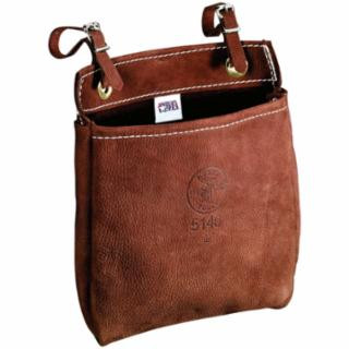 Klein Tools 5146 Tool Bag, Leather All-Purpose Pouch with Belt Straps, 9 x 3 x 8-Inch